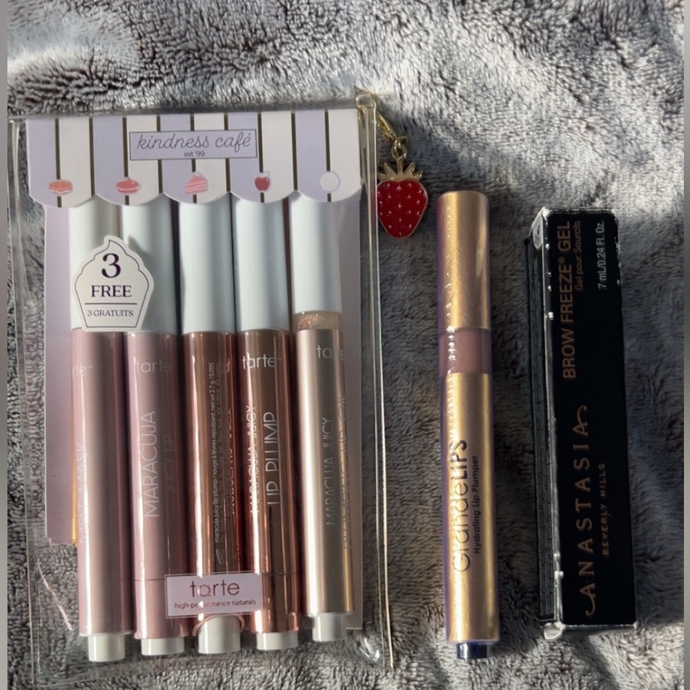 BUNDLE AND SAVE - NWT tarte Lip set , GrandeLips and Anastasia Brow freeze gel